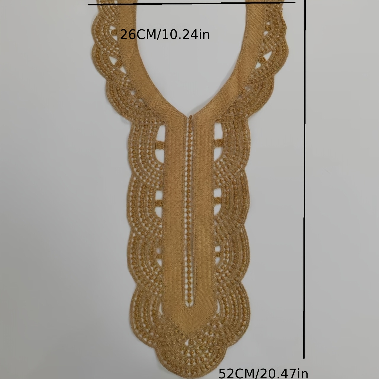 Golden Intricate Arab Robe Dress Water-Soluble Embroidery Lace